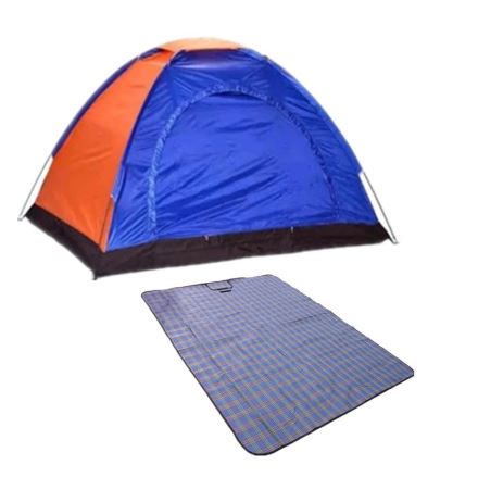 2 Person Camping Tent WITH FREE Camping Mat (Color May Vary)
