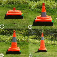 Load image into Gallery viewer, Telescopic Folding Road Cone Barricades Warning Sign Reflective Oxford Traffic Cone Traffic Facilities For Road Safety